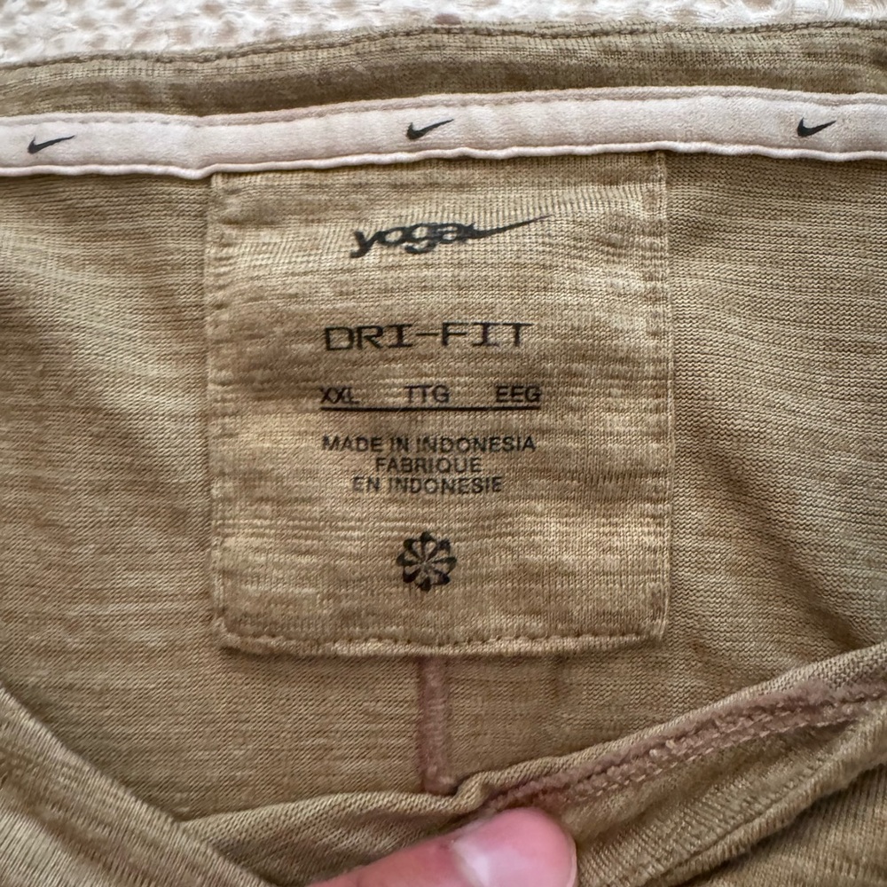Nike Yoga Dri-Fit Shirt in Tan